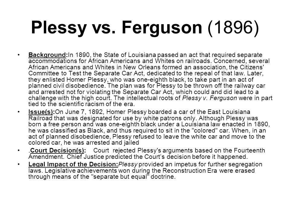 plessy vs ferguson free essay help